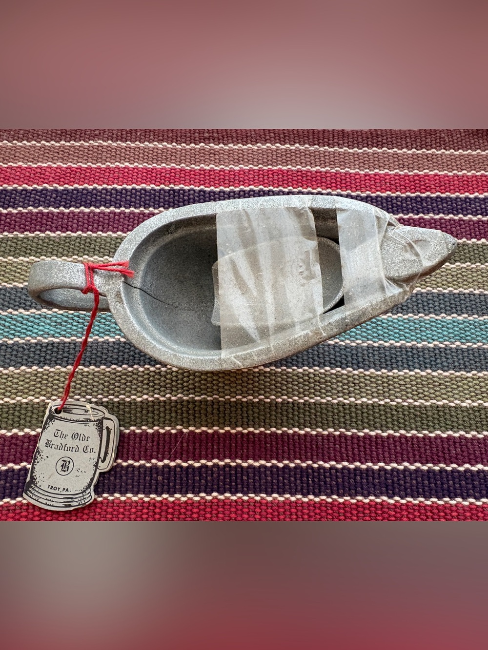 Vintage Olde Bradford Co Pewter Gravy Boat with Ladle Troy PA